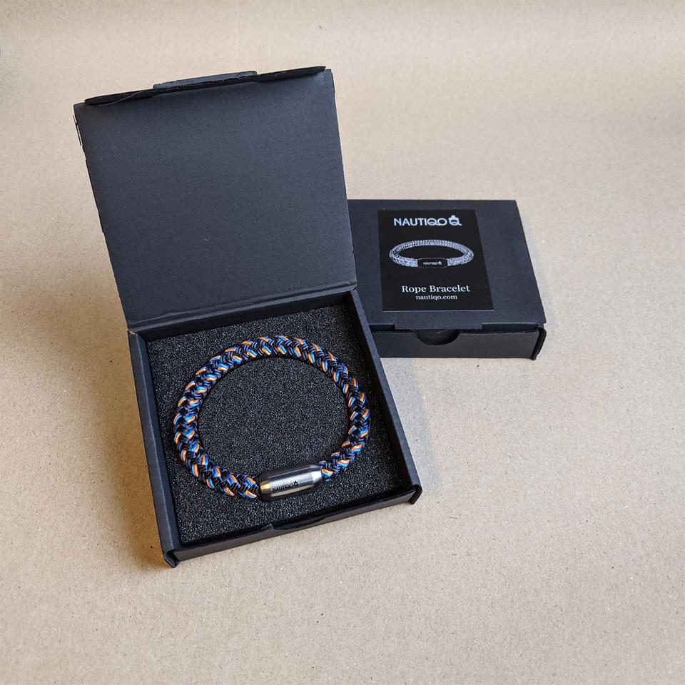 Touw Armband Blauw en Oranje — 4